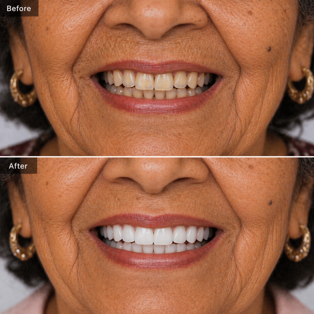 Before and after real riverside dental implants transformations case